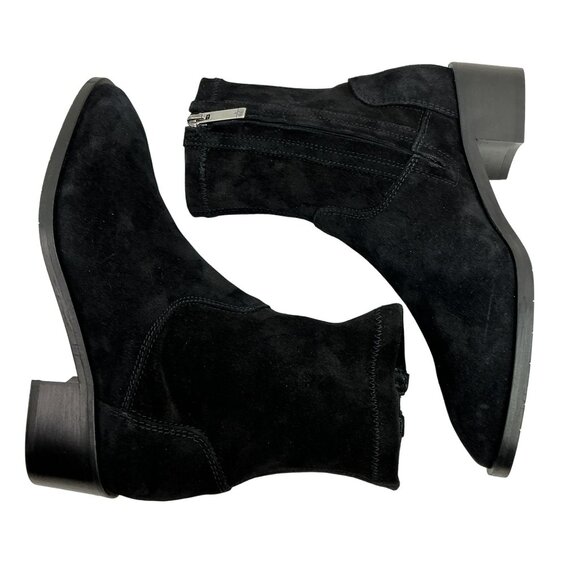 Aquatalia Reeta Suede Square Toe Side Zip Ankle Booties Womens 5 Made In Italy N - Picture 7 of 12